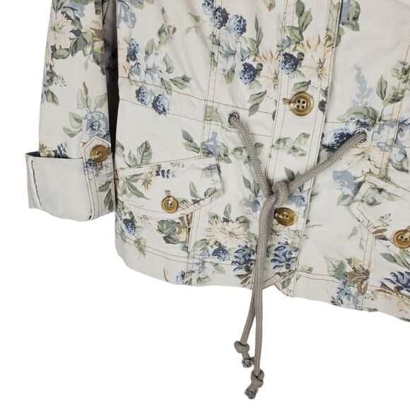 DAUGHTERS OF THE LIBERATION ANTHROPOLOGIE Lyonia Floral Utility Jacket Cargo - Picture 5 of 9